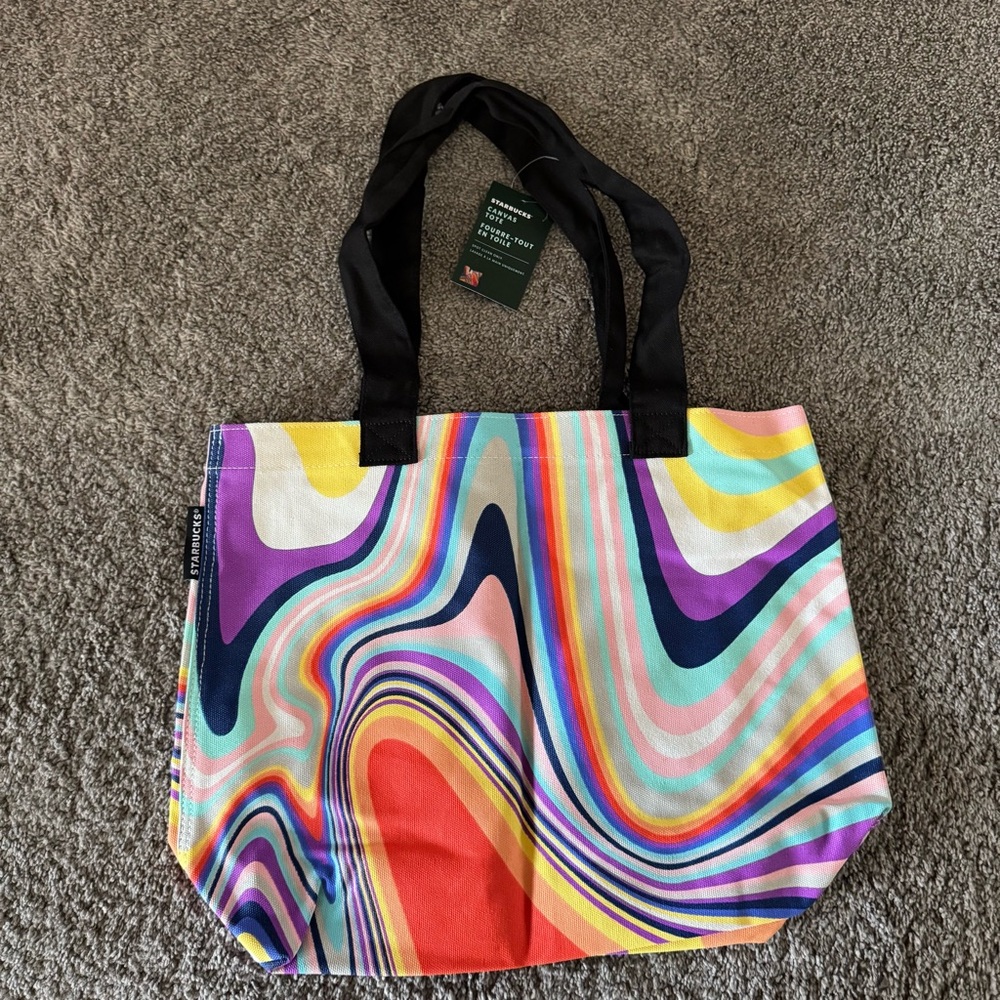 NEW Starbucks Limited Edition 2021 Multicolor Canvas Tote Bag Target Exclusive